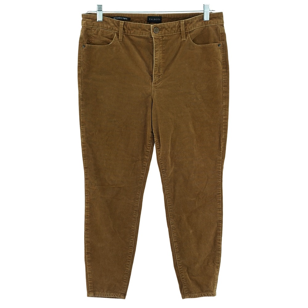 Talbots Corduroy Jegging Womens 12P Brown Stretch Slim Fit Petite Casual‎ Pants